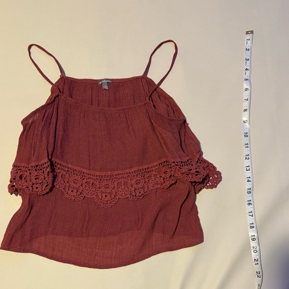 Charlotte Russe Maroon Lace Trim Camisole